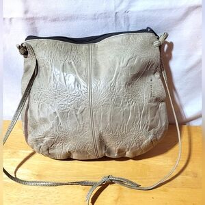 Vintage Empress  cream leather small cross body purse
